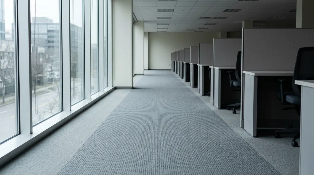 Commercial office carpet after service