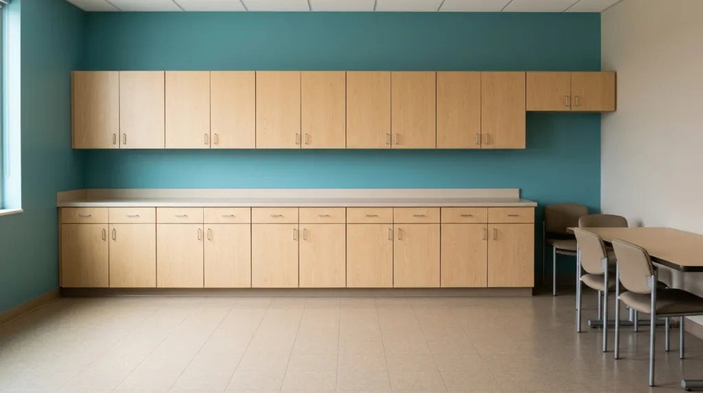 Commercial break room after service