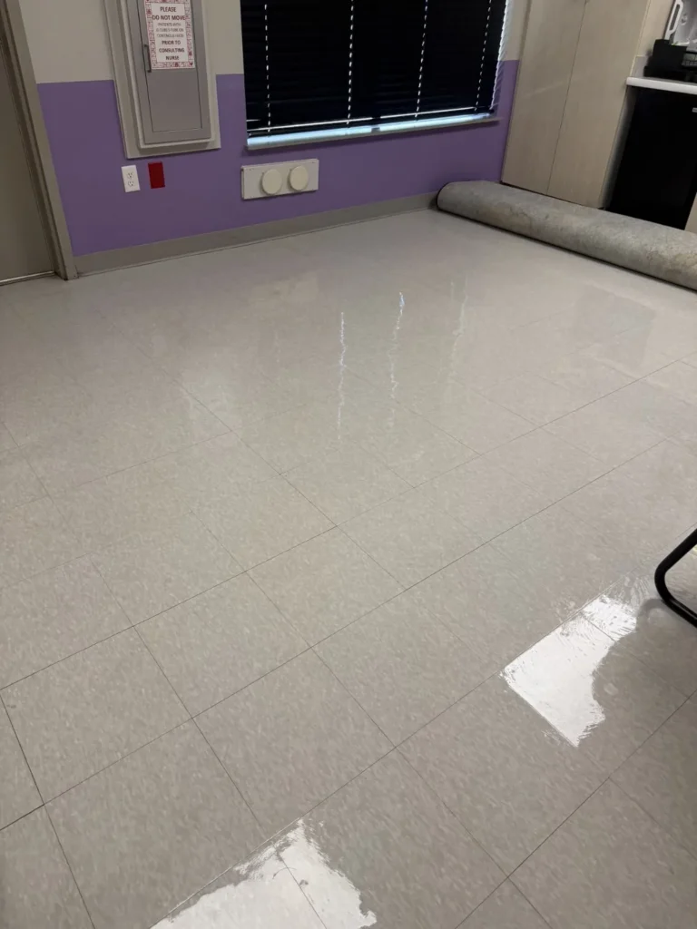 High-gloss daycare classroom floor after floor care by Divine Cleaning and Janitorial